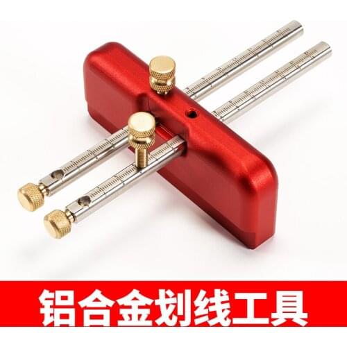 Innovative Woodworking Decoration Scribe Artifact Double Pole Woodworking Diy Tool Line Drawing Device Line Lezi