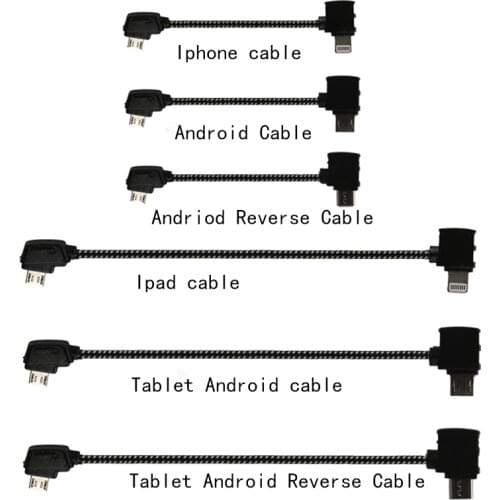 Remote Control Data Connected Cable Line Wire to Mobile Tablet Micro USB Connector For DJI Mavic Pro 2 Mavic Air RC Drone FPV