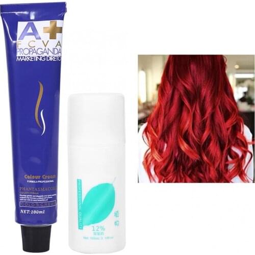 Hair Coloring 6 Colors 100ml/Bottle Natural Color Fashion Styling Safe Hair Dye Cream with Double Oxygen Milk Hair Care