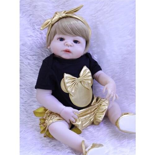 Reborn full silicone baby dolls 22" 55cm lifelike reborn babies girl toddler princess doll gift toys can bathe bonecas reborn