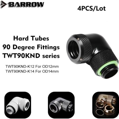 Barrow Water cooling fitting Hard Tube Fitting With 90 Degree Rotary,G1/4" 90 Rotatable Adapter For OD12mm / OD14mm Hard Tube