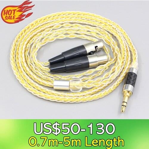 LN007331 8 Core Silver Gold Plated Earphone Cable For Aeolus Atticus Auteur Blackwood Eikon Ori Verite Vibro Headphone