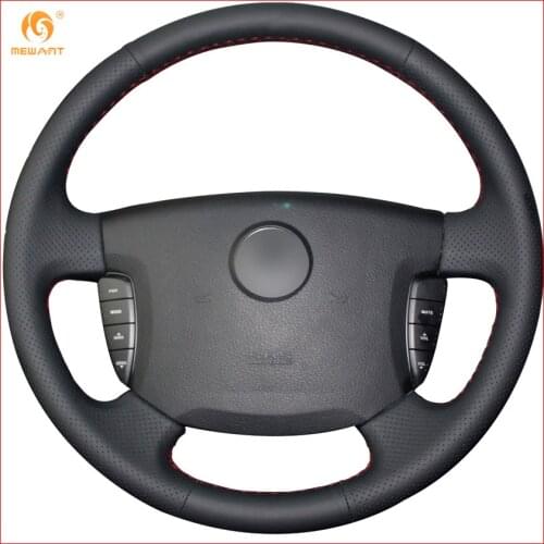 MEWANT Black Artificial Leather Car Steering Wheel Cover for Ssangyong Actyon Kyron Interior Accessories Parts