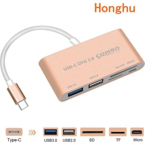 Muti-Function USB C3.1 Type-C OTG to Card Reader/USB 3.0 /SD/TF Adapter for Type C Laptops