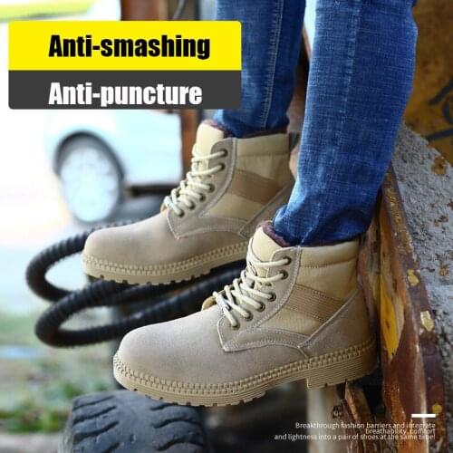 Safety Shoes High Quality Fashion Winter Men Boots Warm Working Boots Lace Up Mens Labour Work Shoes Steel Toecap