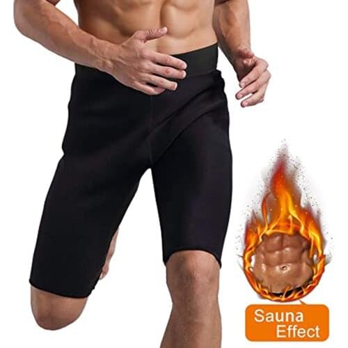 Men Sweat Sauna Pants Thermo Slimming Thigh Shaper Tummy Control Shorts High Waist Slimming Underwear Neoprene Body Shaper Sport