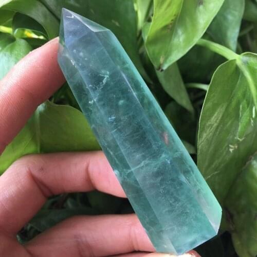 Mooie Natuurlijke Groene Fluoriet Crystal Point Natuurlijke Kristal Reiki Healing 70-80 Mm
