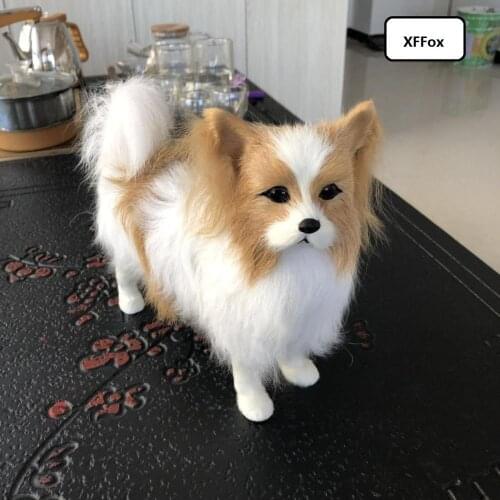 New real life butterfly dog model plastic&furs cute Papillon dog doll gift about 26x12x22cm xf2330