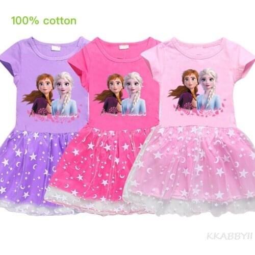 Frozen New Fine Cotton Summer Short Sleeve Skirt Fashion Hot IP Children Skirt