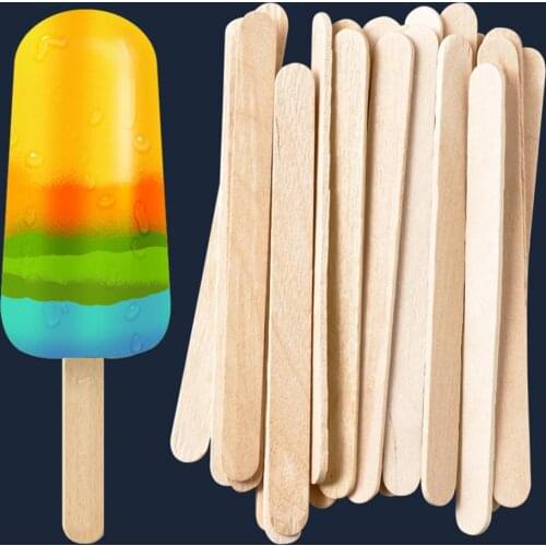 100PCS Craft Ice Sticks Popsicle Ice Cream Sticks Natural Wooden Sticks Great for DIY Craft Creative Designs
