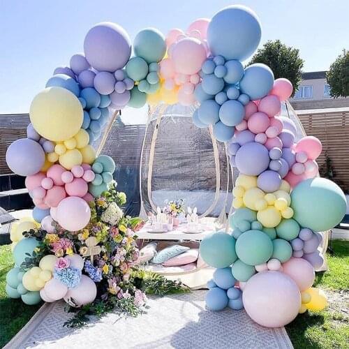 Macaron Pastel Blue Balloon Arch Latex Candy Balloon Pink Yellow Purple Balloons Garland Baby Shower Birthday Party Decoration