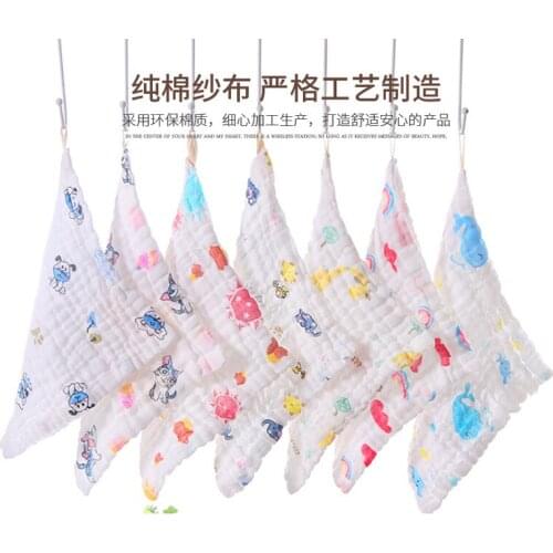 Baby Face Washer All Cotton Crinkled Muslin Easy Dry Kids Face Cleanser 6 Layer Cloth Towel 30*30cm