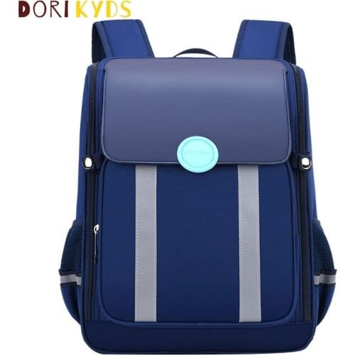 DORIKYDS Simple Style Children School Bag PU Leather Waterproof Primary Backpack Large Capacity Rucksack for Boys Girls Toddle