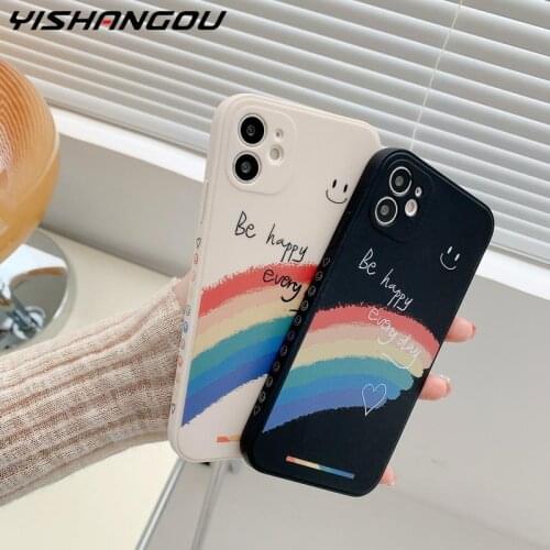 For iPhone 12 Pro Max 11 XR XS 8 7 6 6s Plus Shockproof Colorful Smile Pattern Silicone Case Cover For iPhone 11 12 Pro SE 2020