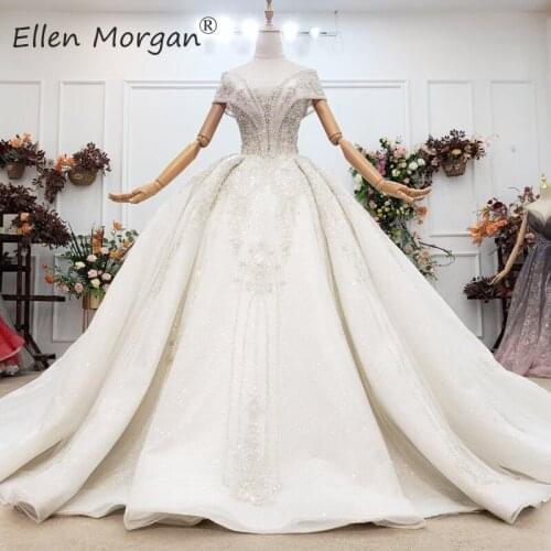Luxury Lace Wedding Dresses Princess Ball Gowns Real Picture 2021 Off Shoulder Court Train Formal Amanda Vestidos De Novias