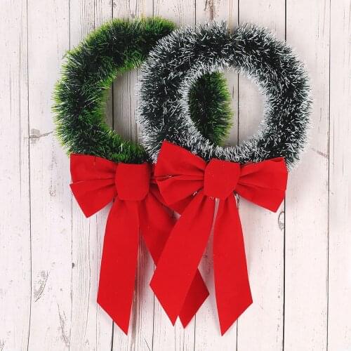 Christmas Garland With Big Bow Green Christmas Vine Ring Christmas Wreath Decoration Christmas Window Decoration