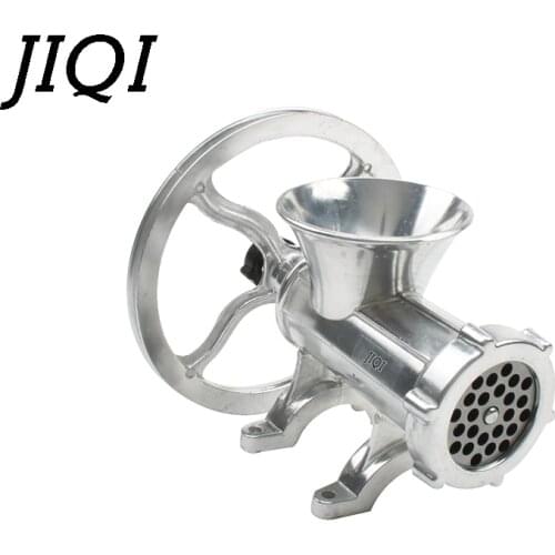 JIQI Hand Crank Meat Grinder Slicer Manual Sausage Stuffer Filler Machine Mincer Aluminum Alloy Noodle Cutter Nut Miller Chopper