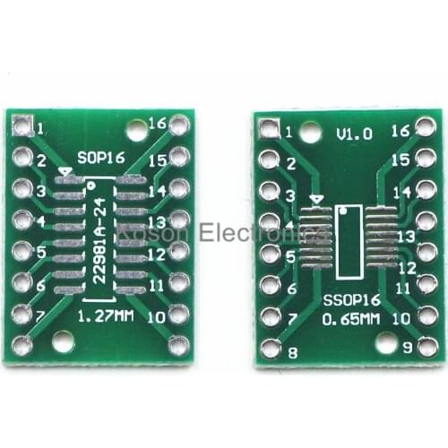 10PCS TSSOP16 SSOP16 SOP16 to DIP16 Transfer Board DIP Pin Board Pitch Adapter NEW