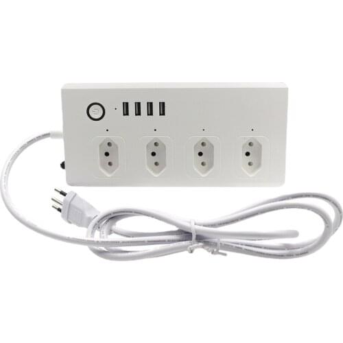 Smart power strip 4USB power strip multi-function Brazilian regulatory power strip 16A smart WiFi power strip Smart power strip