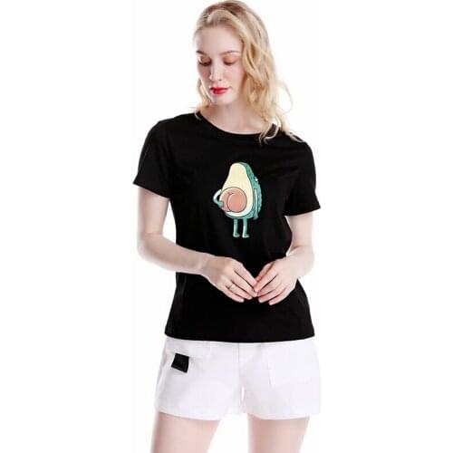 Women T-shirt O-neck Short-sleeved Female Tshirt Summer Loose Casual Print Avocado Comfortable Wild Ladies Streetwear Tops
