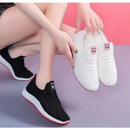2021 Women Flat Slip on White Shoes Woman Lightweight White Sneakers Summer Autumn Casual Chaussures Femme Basket Flats Shoes