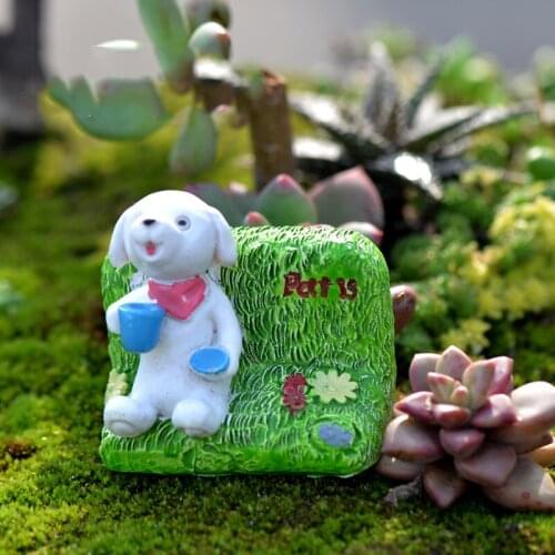 ZOCDOU 1 Piece Rest Dog Doggie Tea Coffee Sofa Enjoy Time Perro Korea Little Model Statue Figurine Crafts Ornament Miniatures