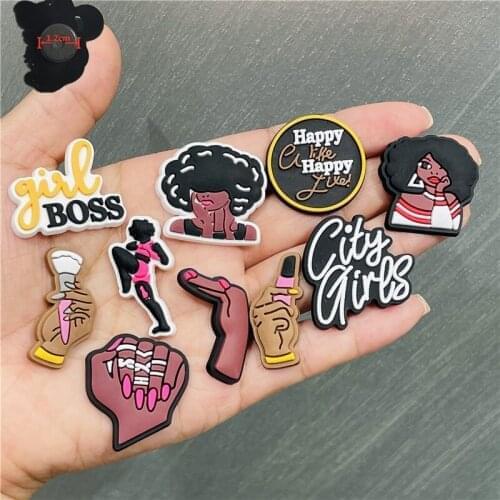 1PCS PVC Cartoon Fridge Magnetic Sticker Girl Boss Happy City Girl Black Girl Magic Woman Power Refrigerator Magnet Souvenir
