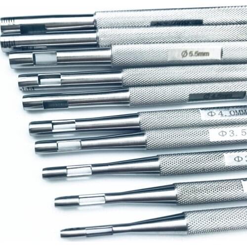 10pcs/set Biopsy Dermal Punch Punches Body Skin Piercing Tool Stainless steel