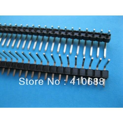 12 pcs 2.54mm 1x40 40pin Angle Breakable Pin Header Male Single Row Strip
