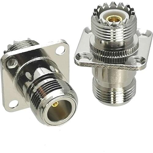 1pce UHF female SO239 to N female 4 holes flange mount RF adapter connector