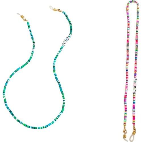 2 Pcs Love Mask Chain Glasses Lanyard Sunglasses Rope Neck Strap Cord Ear Hanging Rope, Green-Multicolor & Multicolor
