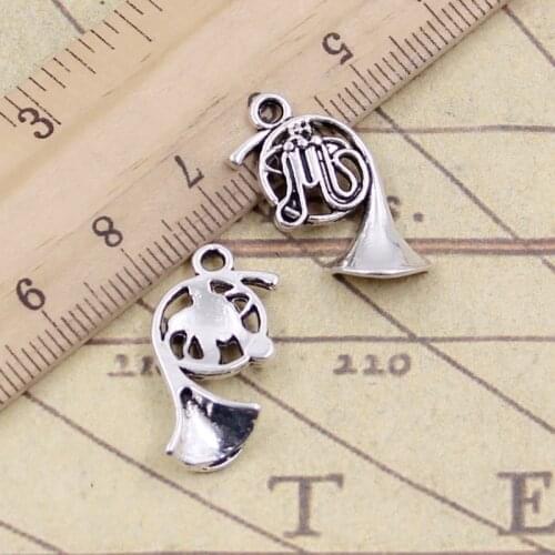 20pcs Charms French Horn 23x18mm Tibetan Silver Color Pendants Antique Jewelry Making DIY Handmade Craft