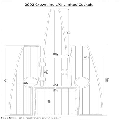 2002 Crownline LPX Limited Cockpit Pad Boat EVA Teak Decking 1/4" 6mm