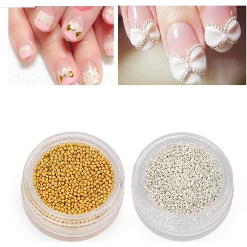 3g Nail Art Stainless Steelgold Silver 3D Metal Bead Nail Art 3D Decorations Small Micro Caviar Beads Manicure Nails Accessoires