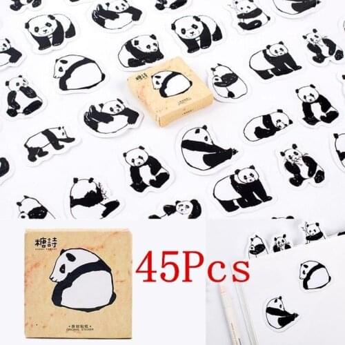 45Pcs/Pack Cute Panda Animals Decoration Stickers DIY Cartoon Stickers Diary Stickers Scrapbook Stationery Stickers