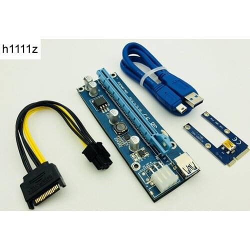 60cm USB 3.0 Mini PCI-E to PCIe Riser PCI Express 16x Extender Raiser Riser Card Adapter SATA to 6Pin Power Cable for BTC Mining