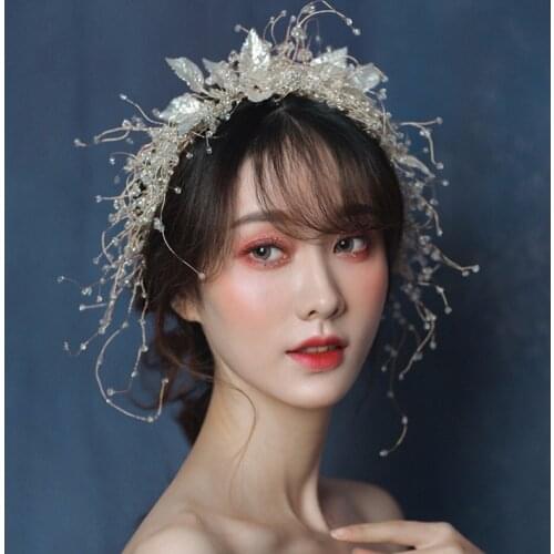 Antique Crystal Bridal Tiara Handmade Rhinestone Wedding Headband Crown Party Prom Hair Jewelry 2020