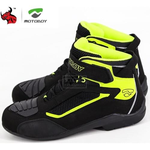 MOTOBOY Summer Motorcycle Boots Men Breathable Moto Boots Motocross Riding Botas Moto Shoes Motorcycle Protection Ankle Shoes