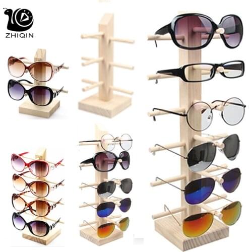 2~6 Layers Wood Sunglass Display Rack Shelf Glalsses Storage Eyeglasses Show Stand Jewelry Holder Multi Pairs Glasses Showcases