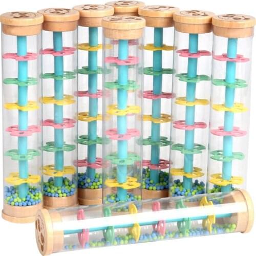Childrens fun montessori early learning baby toys color rain sound tube simulation rain sound hearing training educational toys