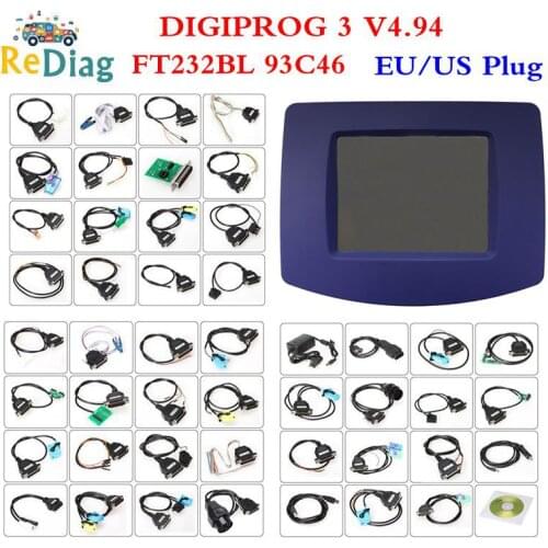 Digiprog3 Full set Digiprog 3 V4.94 Odometer programmer DigiprogIII MileageCorrect Tool for Many Cars With EU/US Plug