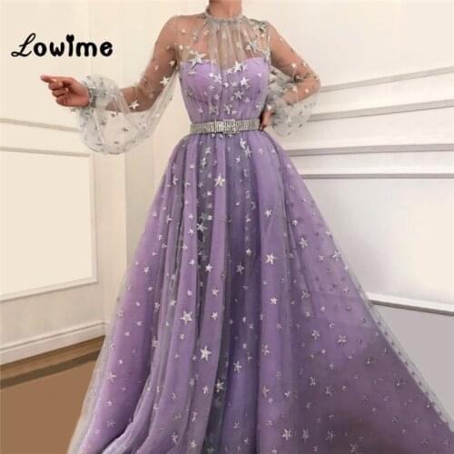 Dubai Elegant Evening Dress Long Sleeves Arabic Woman Formal Party Gowns Prom Dresses 2018 New Arrival Abiye Gece Elbisesi