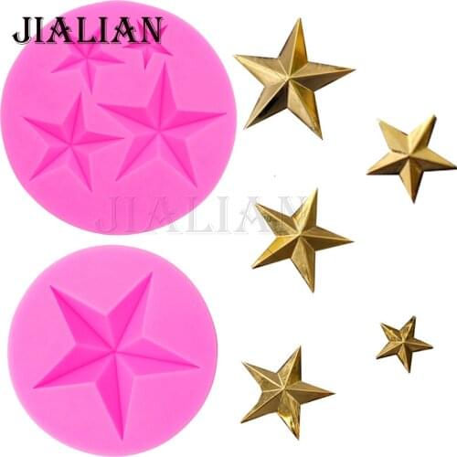 Star Shape 3D Silicone Mold Cake Baking Decorating tools Clay Resin sugar Candy Sculpey T0962