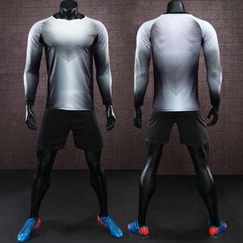 Customize Adult/kids personality Soccer Jersey Long Sleeve Men child Futbol Training Uniforms set De Foot shorts Goalkeeping