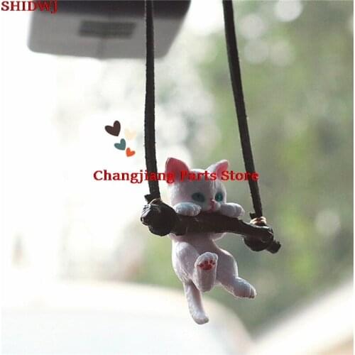 1 Pc Cute Car Pendant Creative Branch Cat Rearview Mirror Pedant Interior Decoration Accessories