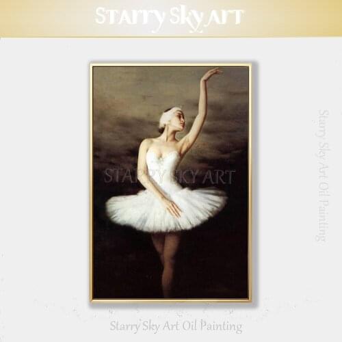 Professional Artist Hand-painted Impressionist Ballet Dancer Oil Painting on Canvas Ballerina Oil Painting for Wall Decoration