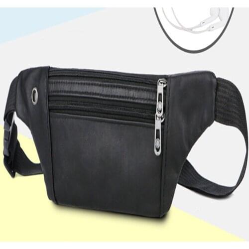 Korean Version High Quality Unisex Leather Men Belt Pouch Fanny Pack Waist Purse Clutch Bag Cash Register Heuptasje Kassa