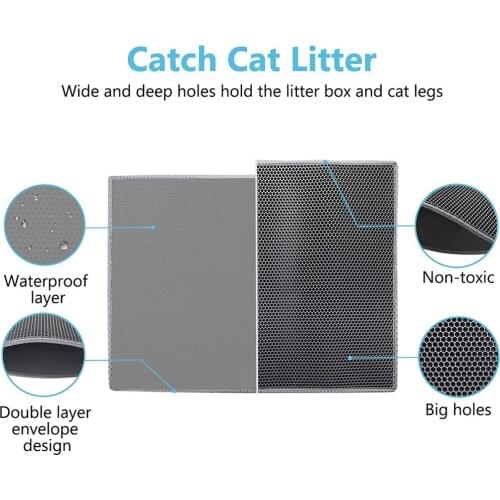 Environmental Protection Foldable Waterproof Cat Litter Mat Honeycomb Sifting Pad Protect Floor Carpet