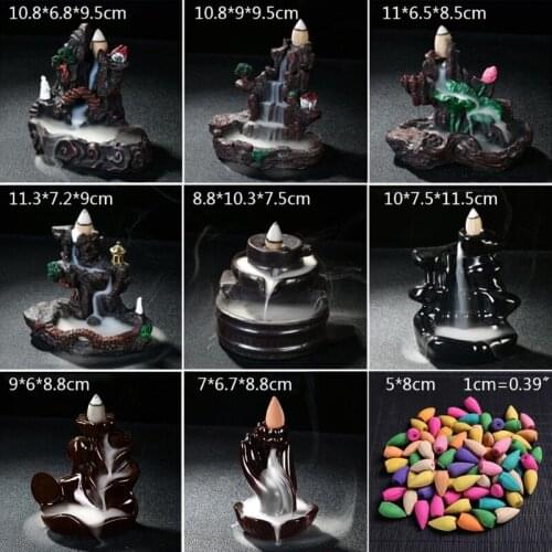 Creative Reflux Aroma Ceramic Incense Burner Waterfall Backflow Censer Cones Buddhist Home Decoration