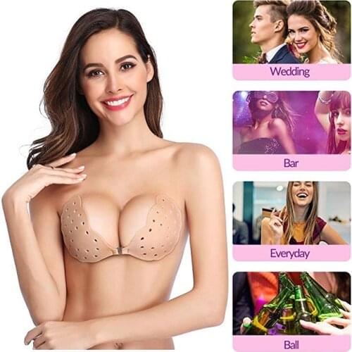Wings Sticky Bra Breathable Strapless Invisible Bra Adhesive Push Up Backless Lift Up Bras For Women Backless Self-adhesive